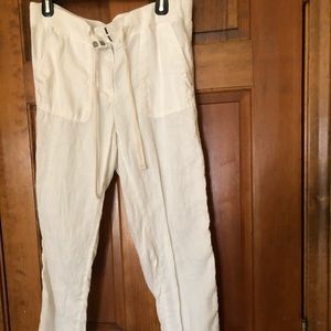 Lou and Grey creamy white linen pants